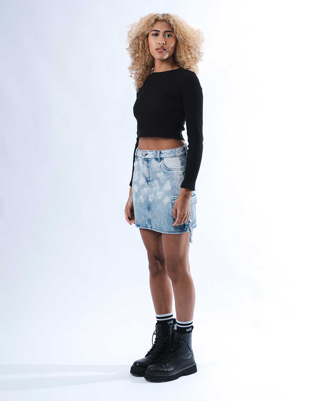FALDA CARGO WEEDGREEN HIELO