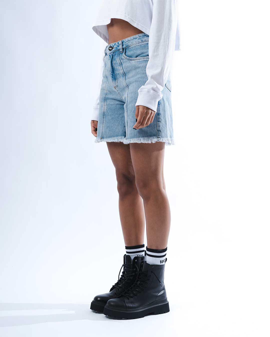 MOM SHORTS WEEDGREEN AZUL CLARO