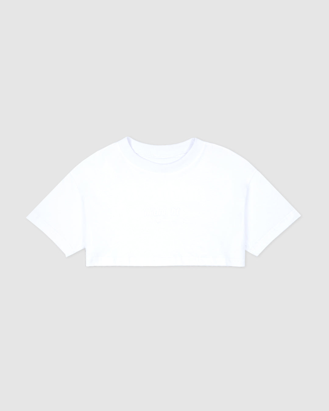 Camiseta crop midnight blanco