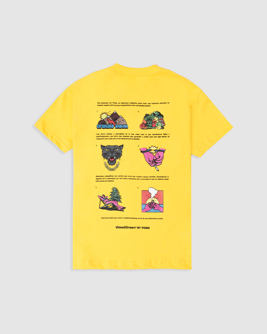 Camiseta poms weedgreen amarillo