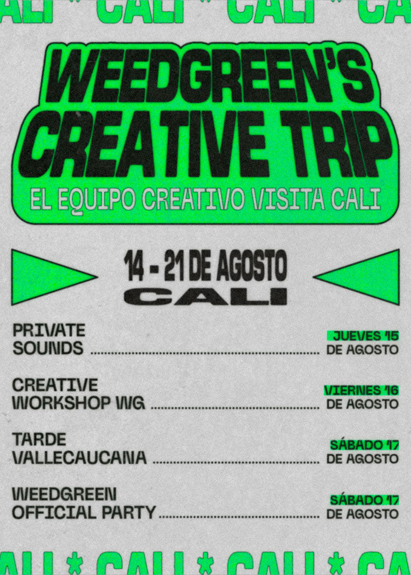 Eventos exclusivos en Cali: ¡No faltes al WeedGreen Creative Trip!