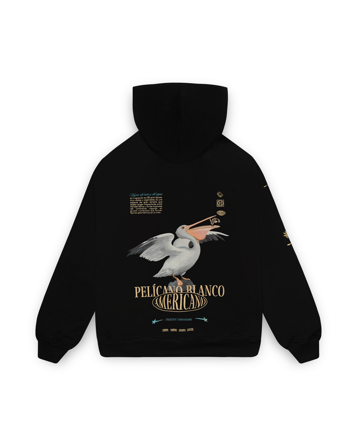 HOODIE CON CIERRE PELICANO NEGRO