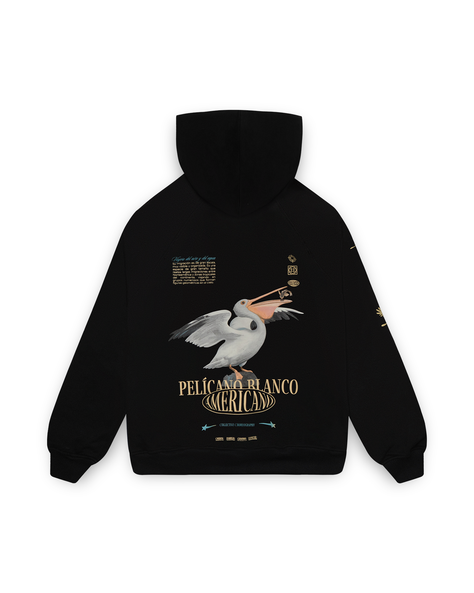HOODIE CON CIERRE PELICANO NEGRO