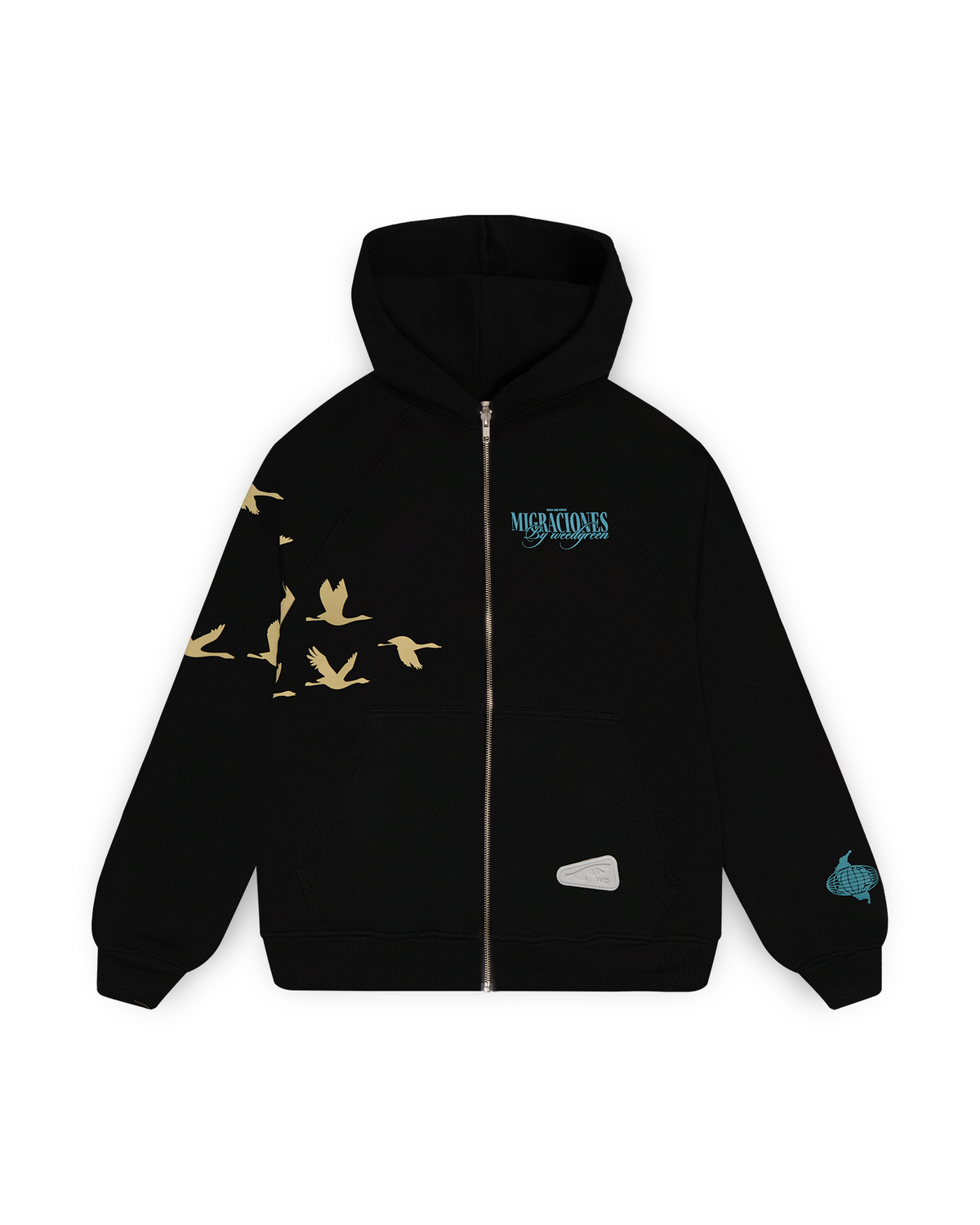 HOODIE CON CIERRE PELICANO NEGRO