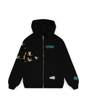 HOODIE CON CIERRE PELICANO NEGRO