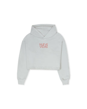 HOODIE CROP OVERSIZE MEOWS  AND MIRACLES GRIS