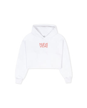 HOODIE CROP OVERSIZE MEOWS  AND MIRACLES BLANCO