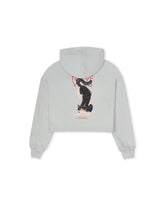 HOODIE CROP OVERSIZE MEOWS  AND MIRACLES GRIS