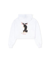 HOODIE CROP OVERSIZE MEOWS  AND MIRACLES BLANCO