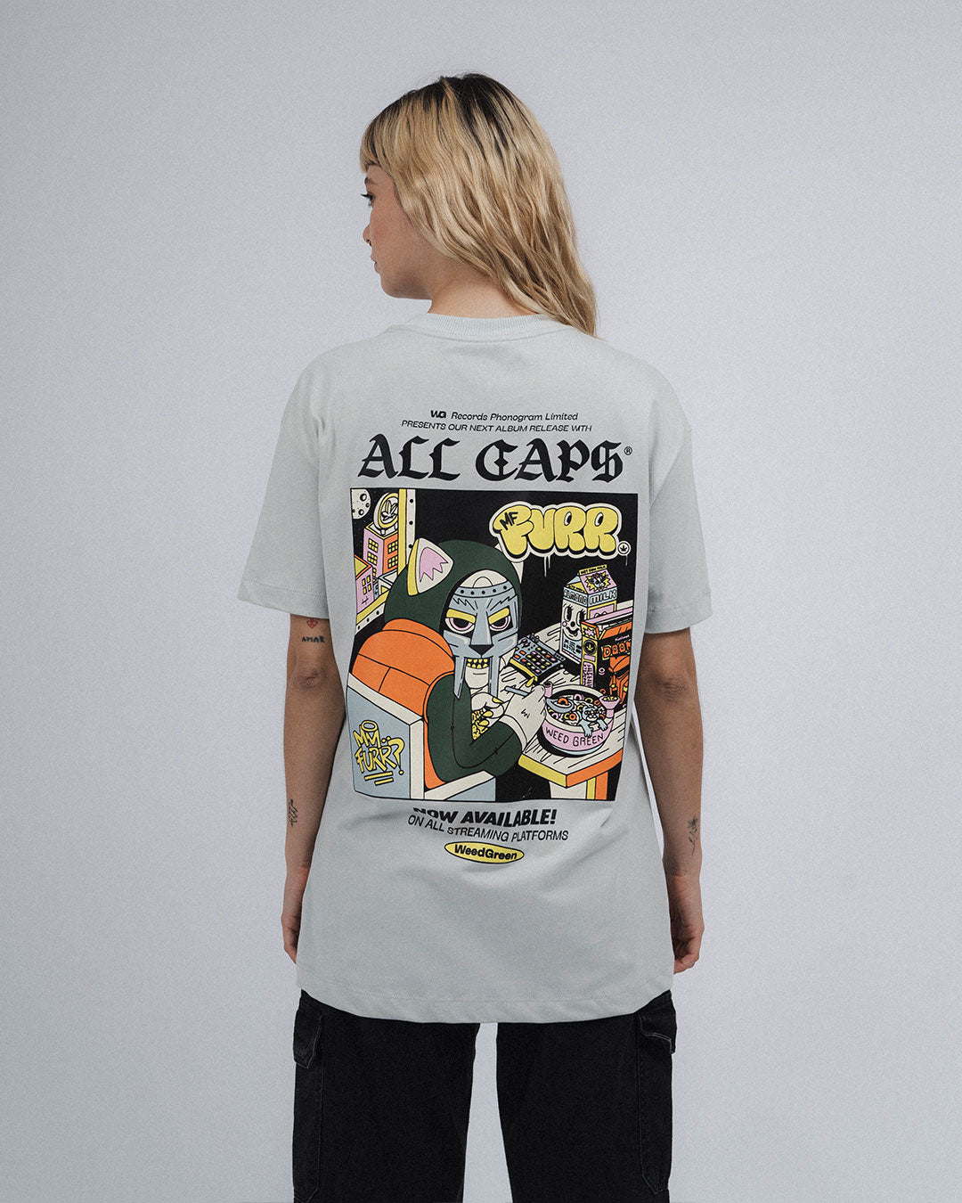 CAMISETA ALL CAPS MIX TAPE GRIS