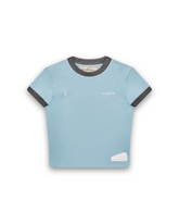 CAMISETA SLIM CON RIB MIGRACIONES AZUL