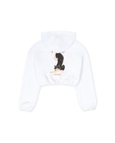 HOODIE CROP ENRESORTADO NINEFOLD WHISKER TALES  BLANCO