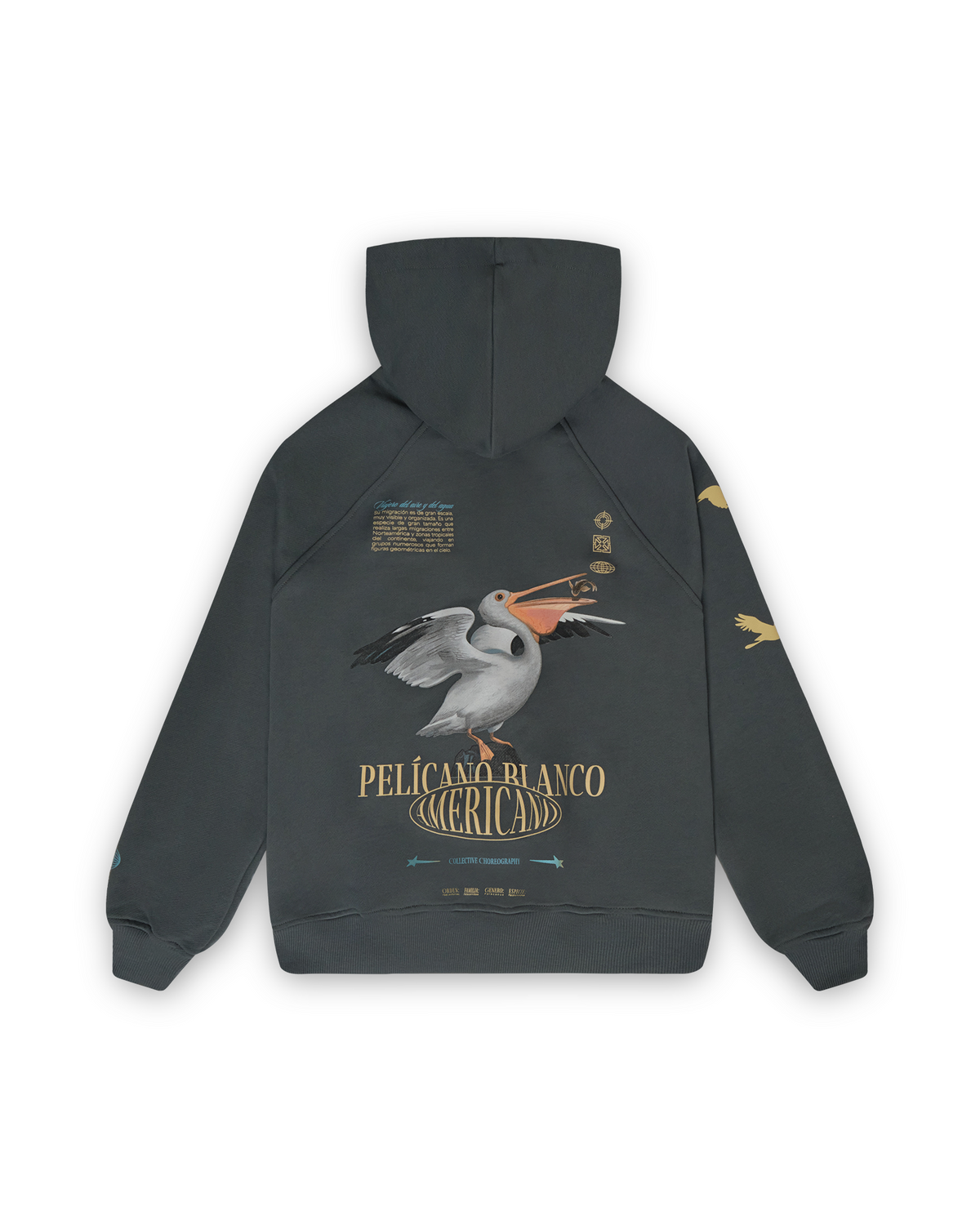 HOODIE CON CIERRE PELICANO GRIS