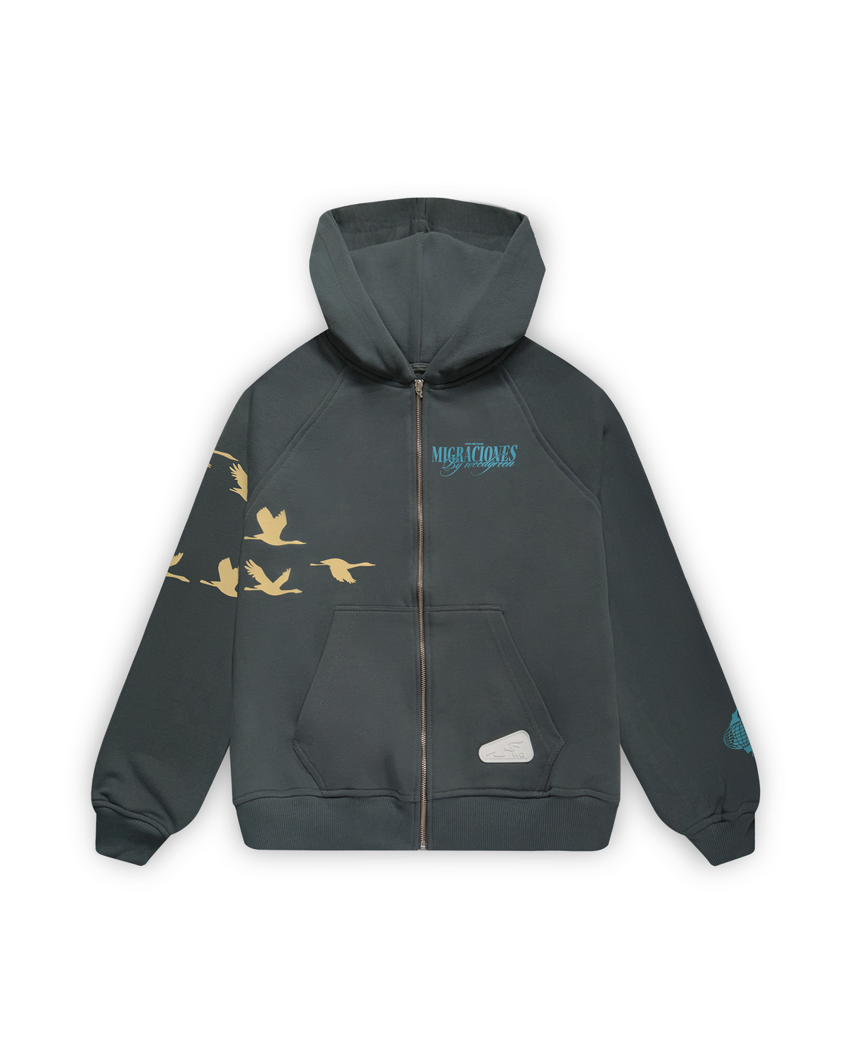 HOODIE CON CIERRE PELICANO GRIS