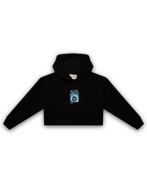 HOODIE CROP OVERSIZE ART AZUL NEGRO