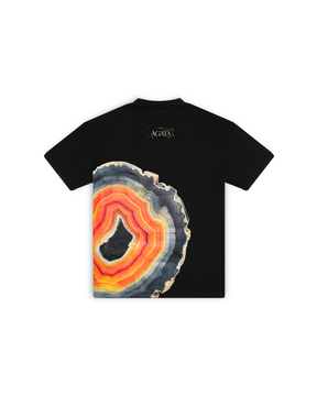 CAMISETA AGATA ART NARANJA NEGRO