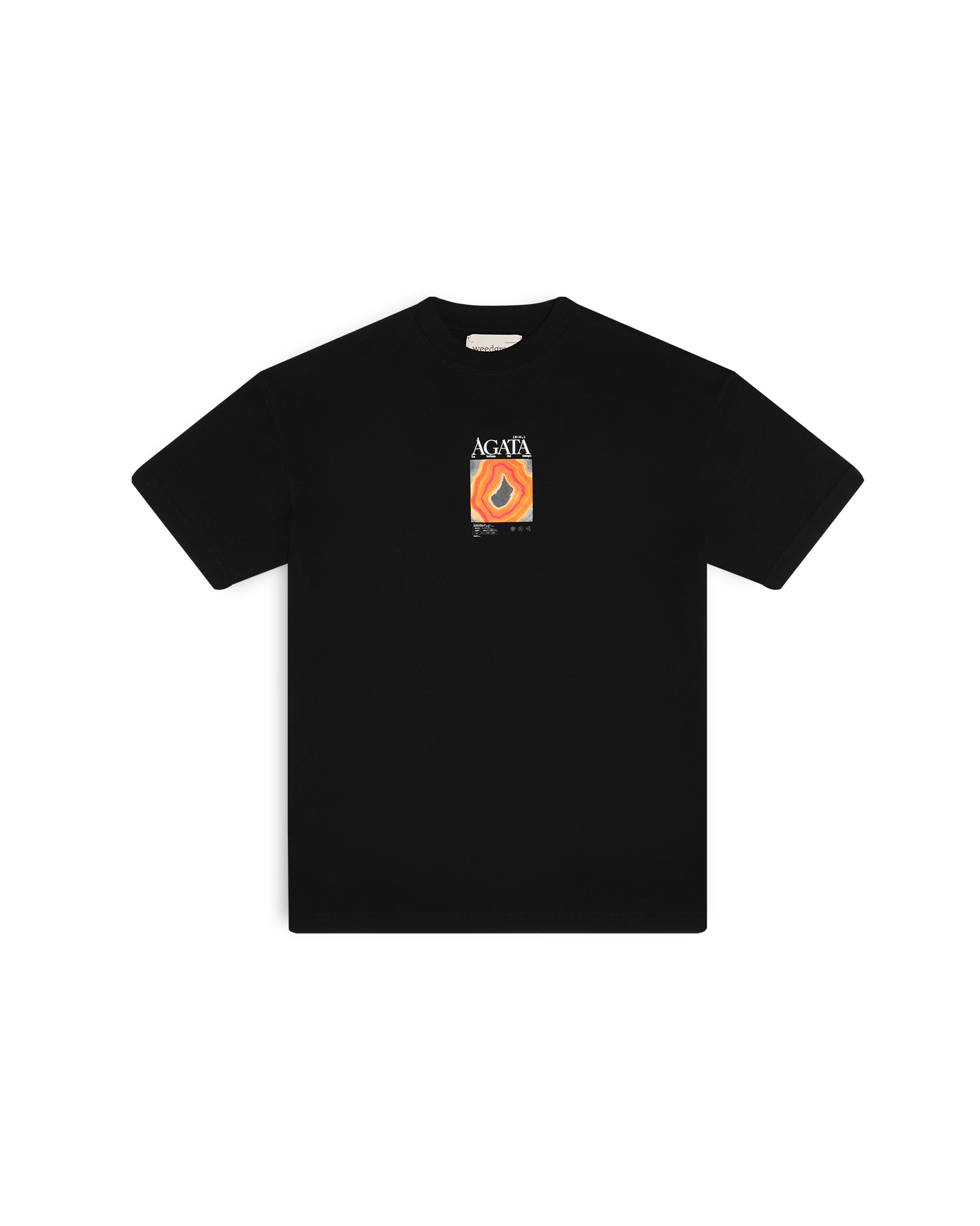 CAMISETA AGATA ART CUADRO NARANJA NEGRO