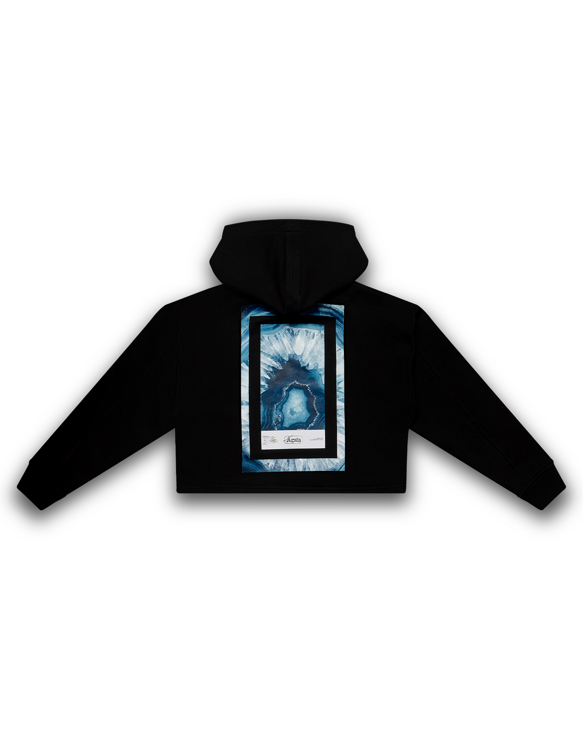 HOODIE CROP OVERSIZE ART AZUL NEGRO