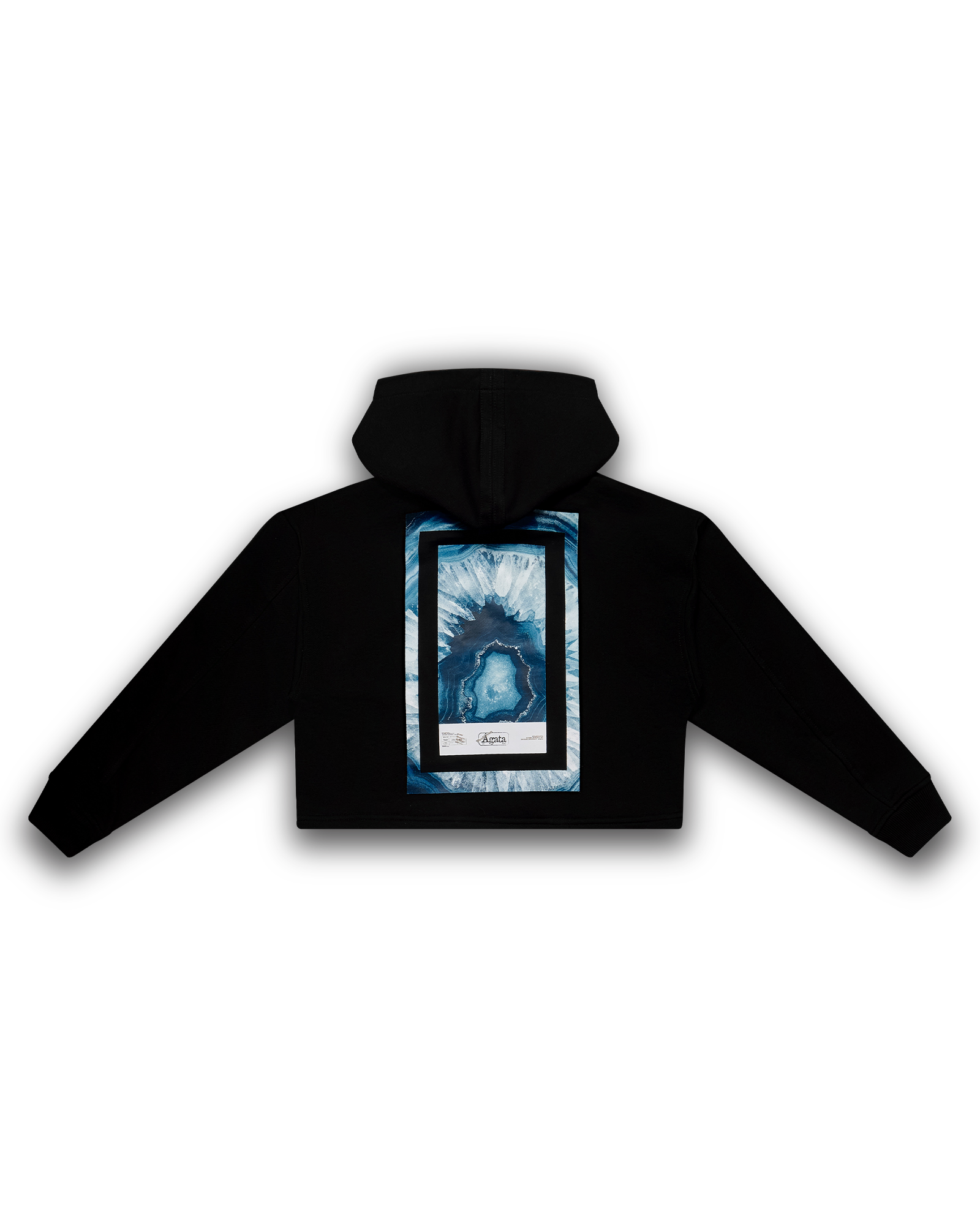 HOODIE CROP OVERSIZE ART AZUL NEGRO