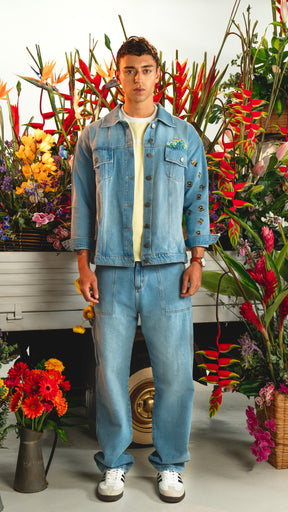 CHAQUETA HOMBRE ABEJA AZUL MEDIO