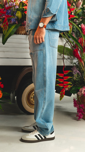 JEAN HOMBRE POLINIZADORES AZUL MEDIO