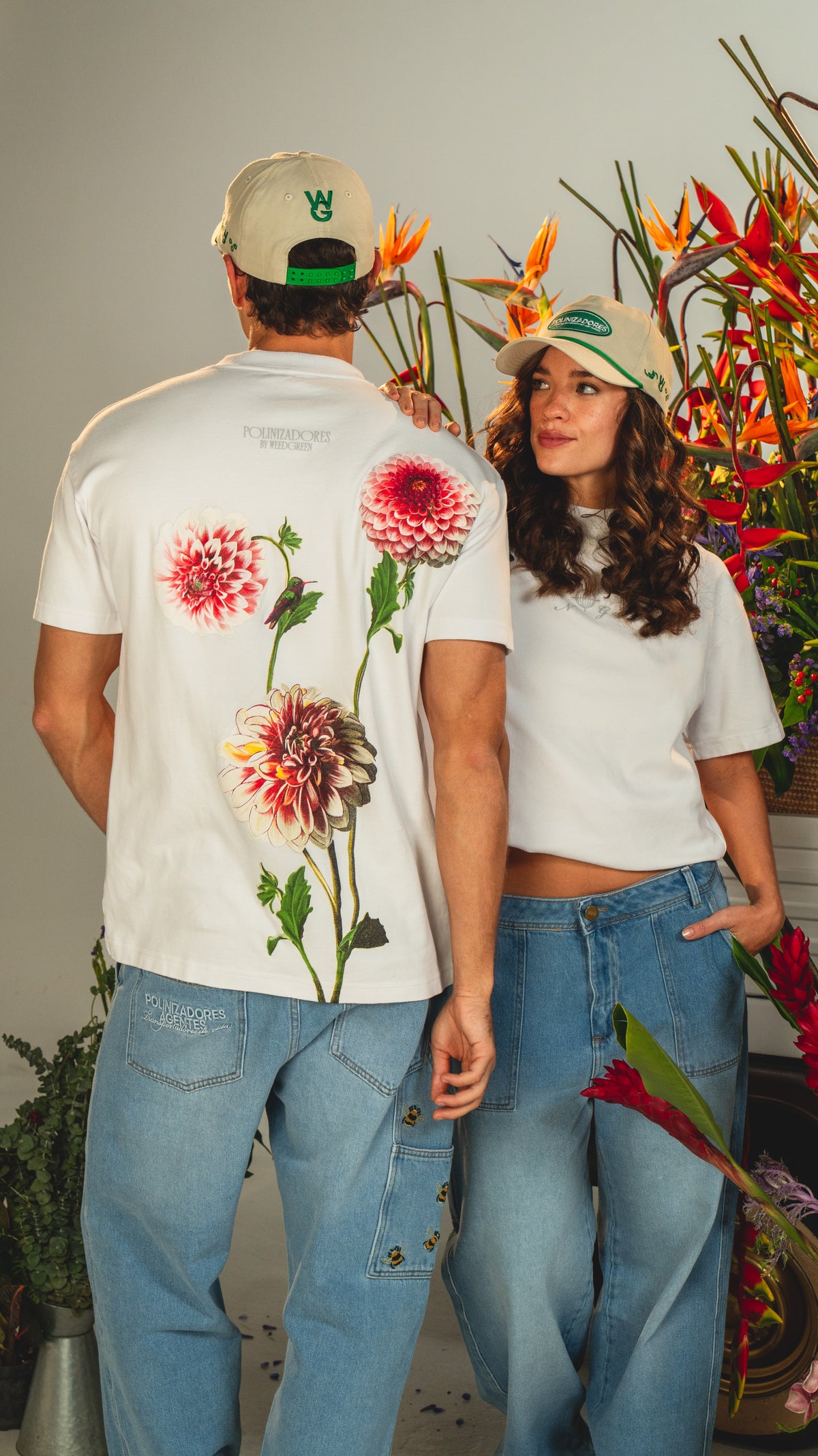 CAMISETA ART FLOR BLANCO