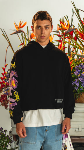 HOODIE BOX ART ORQUIDEA NEGRO