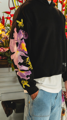HOODIE BOX ART ORQUIDEA NEGRO