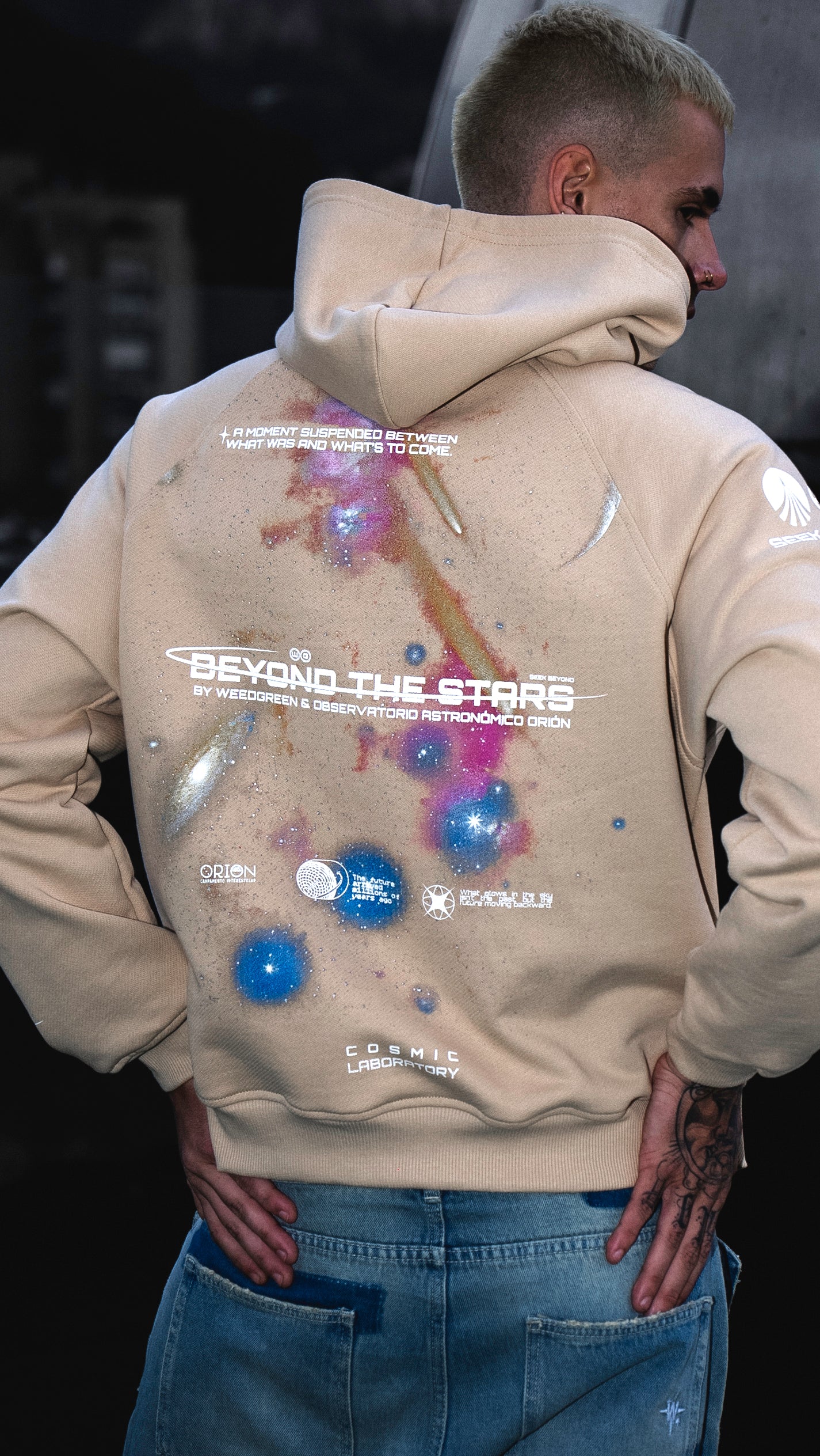 HOODIE COSMOS ART BEIGE