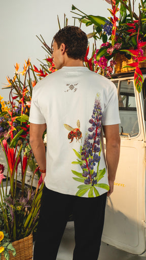 CAMISETA ART LAVANDA BLANCO