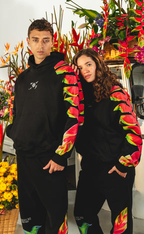 HOODIE ART HELICONIA NEGRO