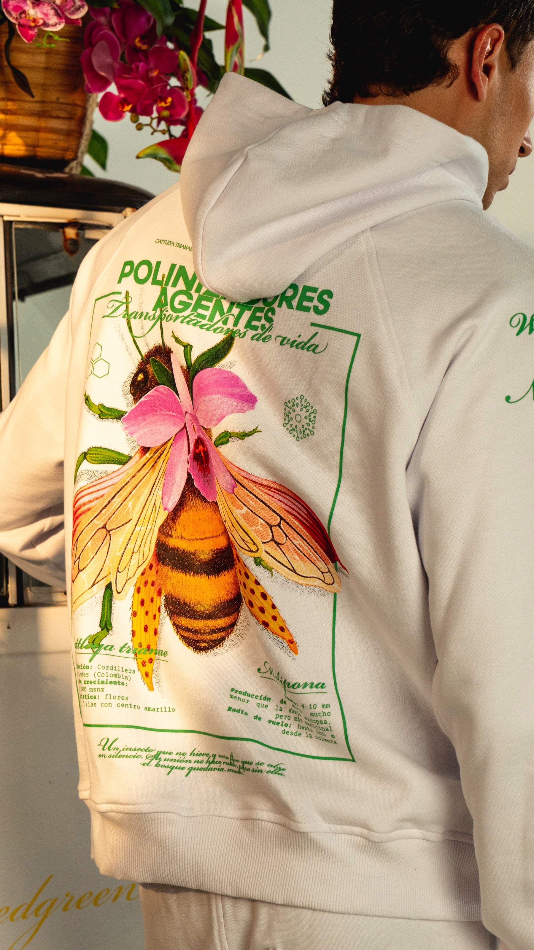 HOODIE ABEJA BLANCO