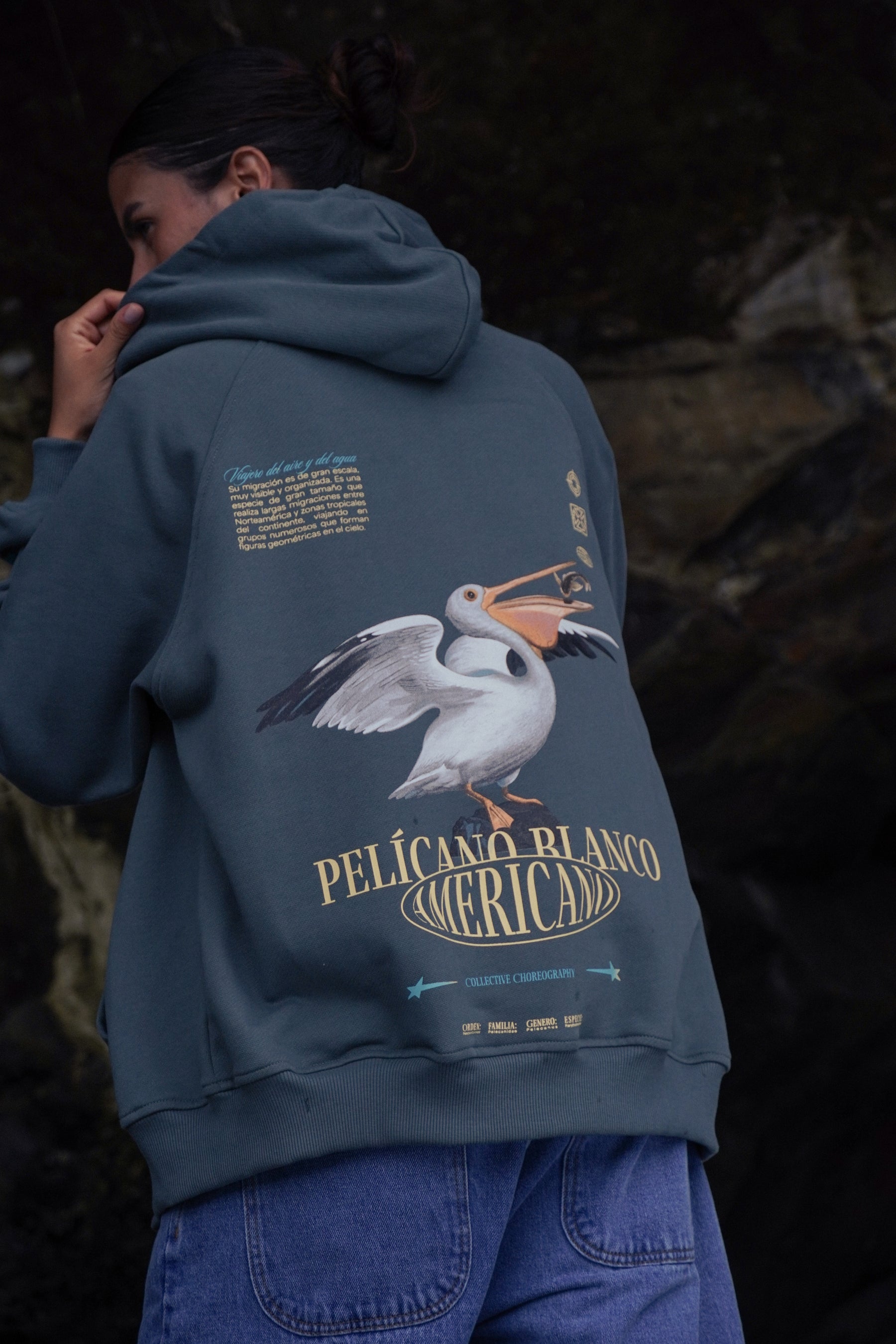 HOODIE CON CIERRE PELICANO GRIS