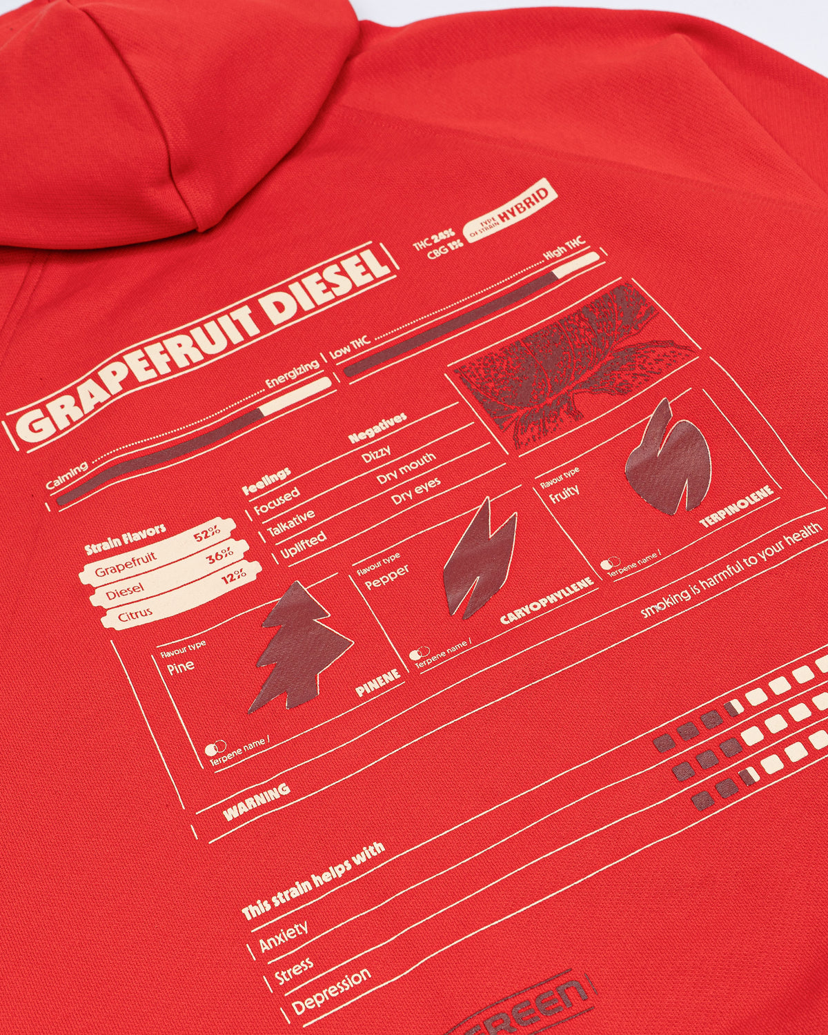 HOODIE GRAPEFRUIT DIESEL ROJO