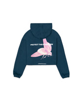 HOODIE CROP OVERSIZE PROTECT THE ECOSYSTEM AZUL