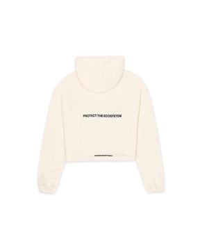 HOODIE CROP OVERSIZE ECOSYSTEM HUESO