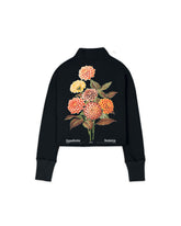 SACO TURTLE NECK CON CIERRE FLOWERS NEGRO