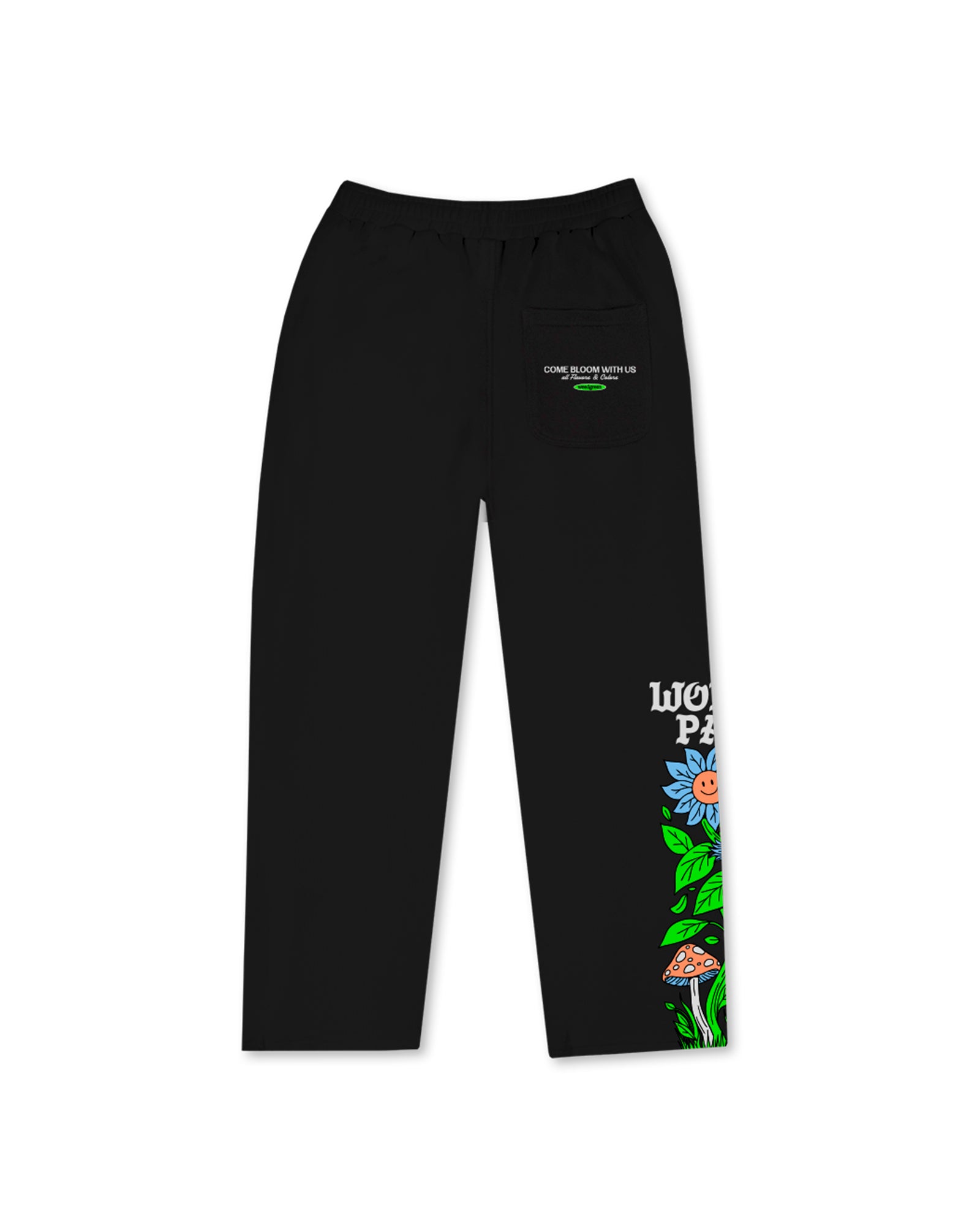 JOGGER RECTO FLOWERS NEGRO