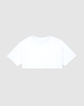 Camiseta crop midnight blanco