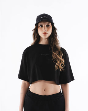 camiseta crop LOGO NEGRO