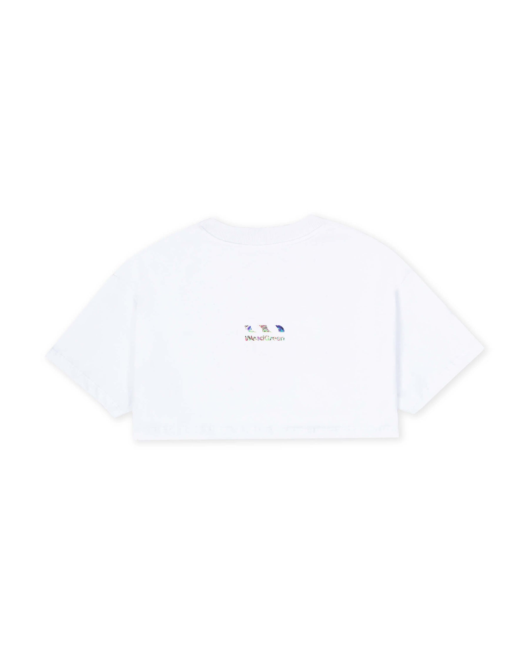 Camiseta crop Trust the logo blanca