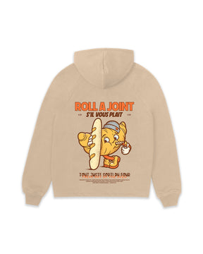 ZIP HOODIE  ROLL A JOINT BEIGE