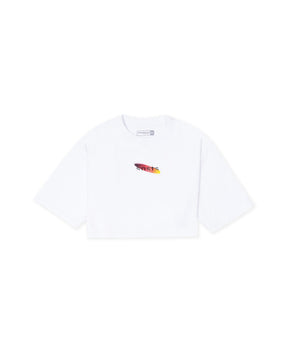 CAMISETA CROP OVERSIZED GRADOS BLANCO