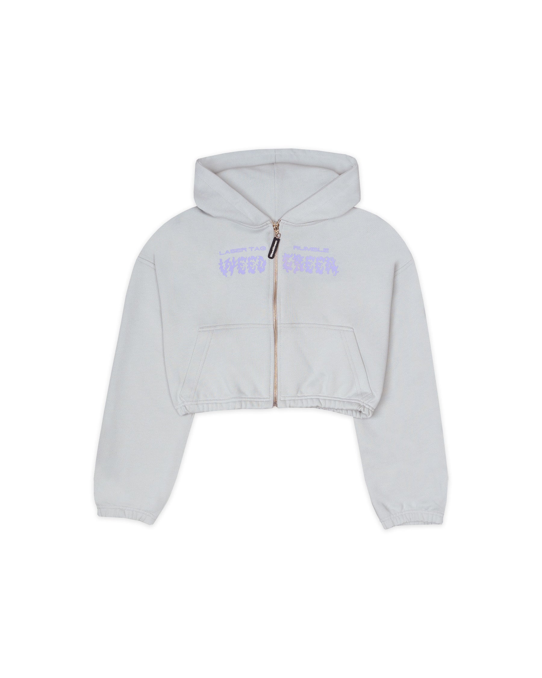 HOODIE CROP ENRESORTADO CELESTIAL CAT RADIANCE  GRIS