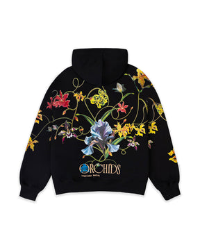 HOODIE PAINTERLY PETALSS  NEGRO