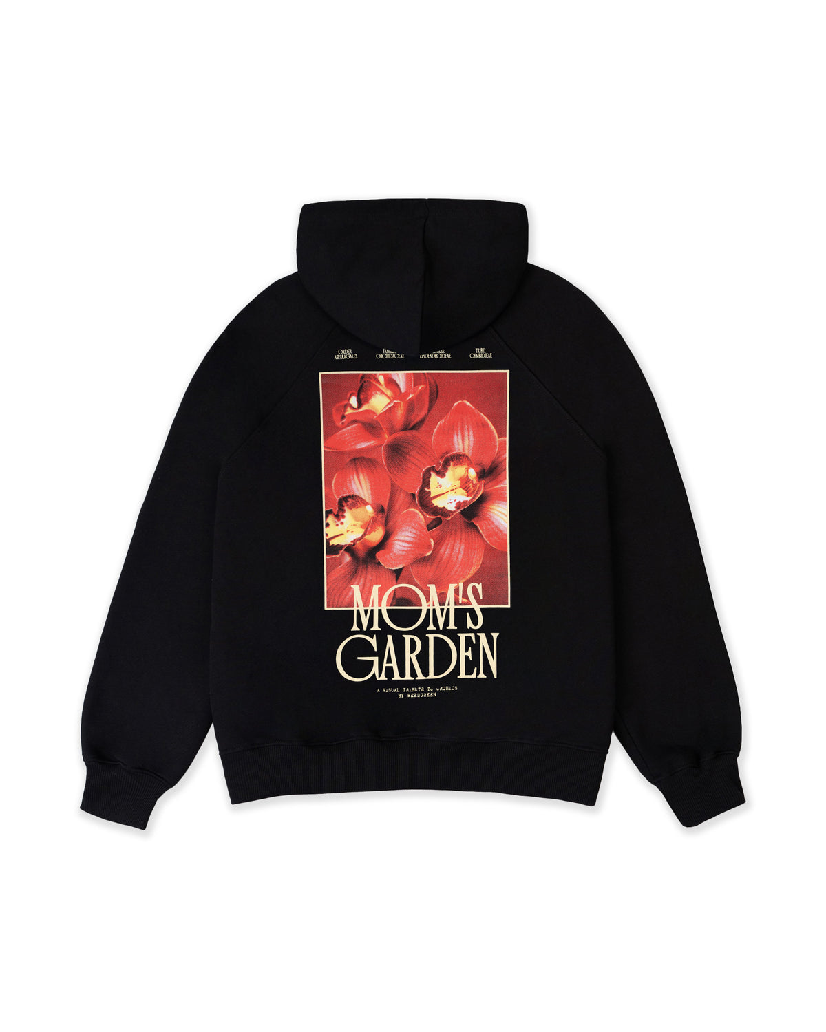 HOODIE BLOOMING HEART ORCHIDS NEGRO