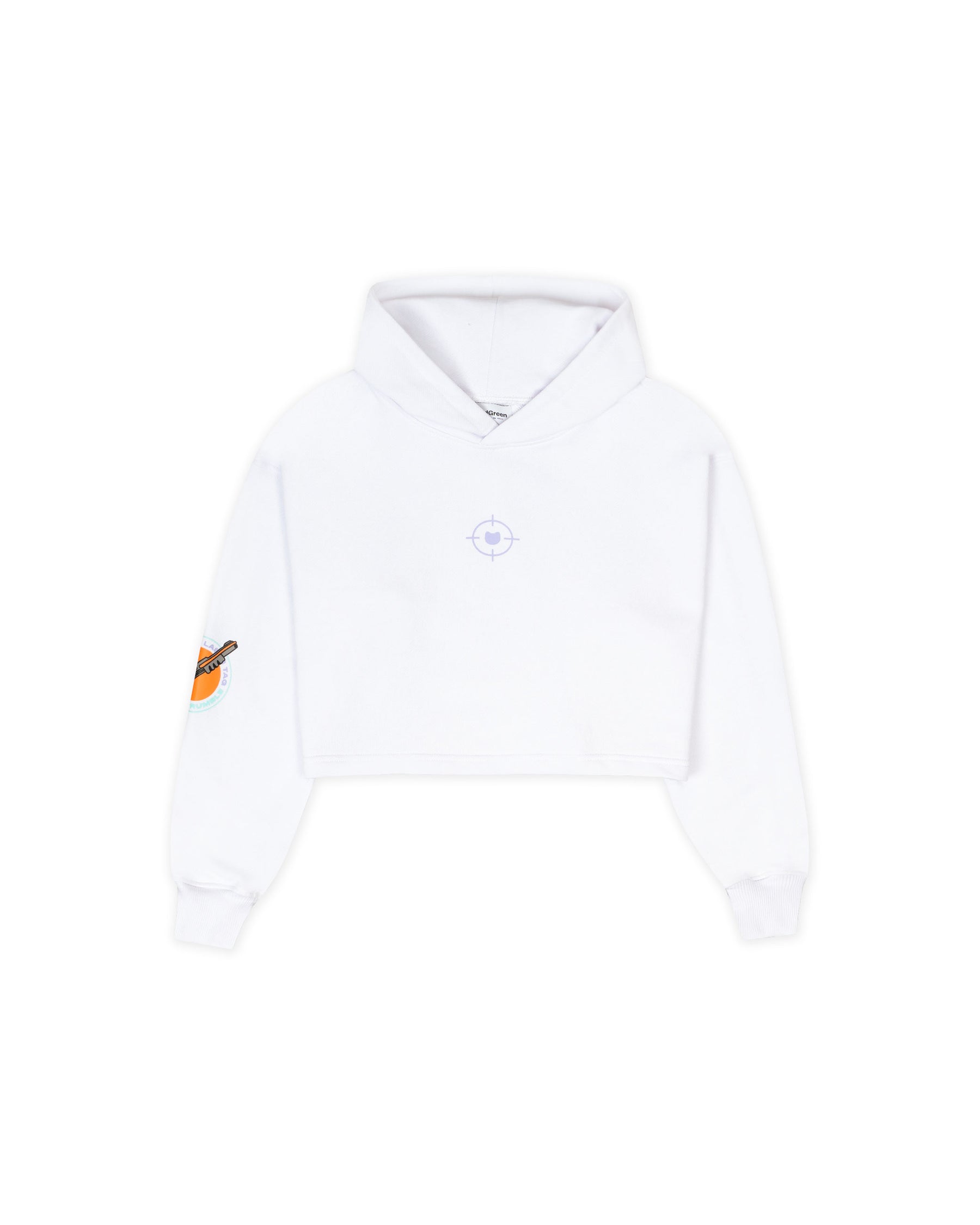 HOODIE CROP OVERSIZE KITTY SHOT BLANCO