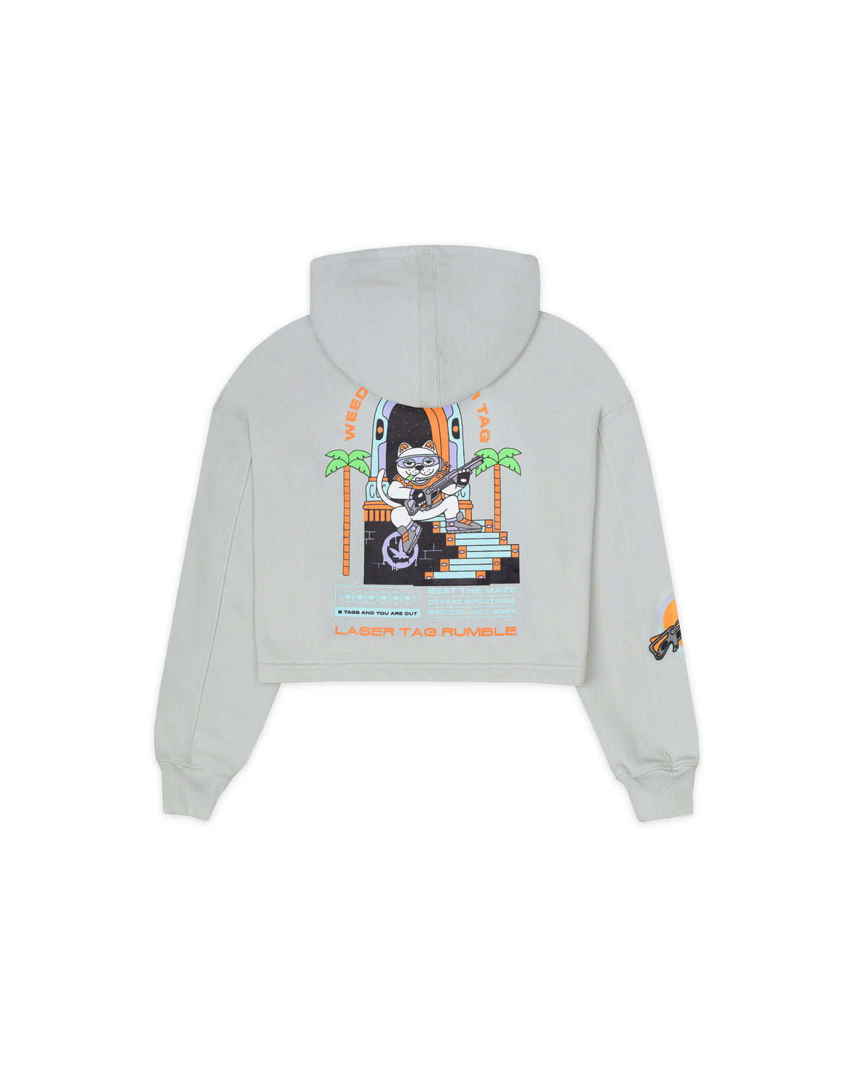 HOODIE CROP OVERSIZE KITTY SHOT GRIS