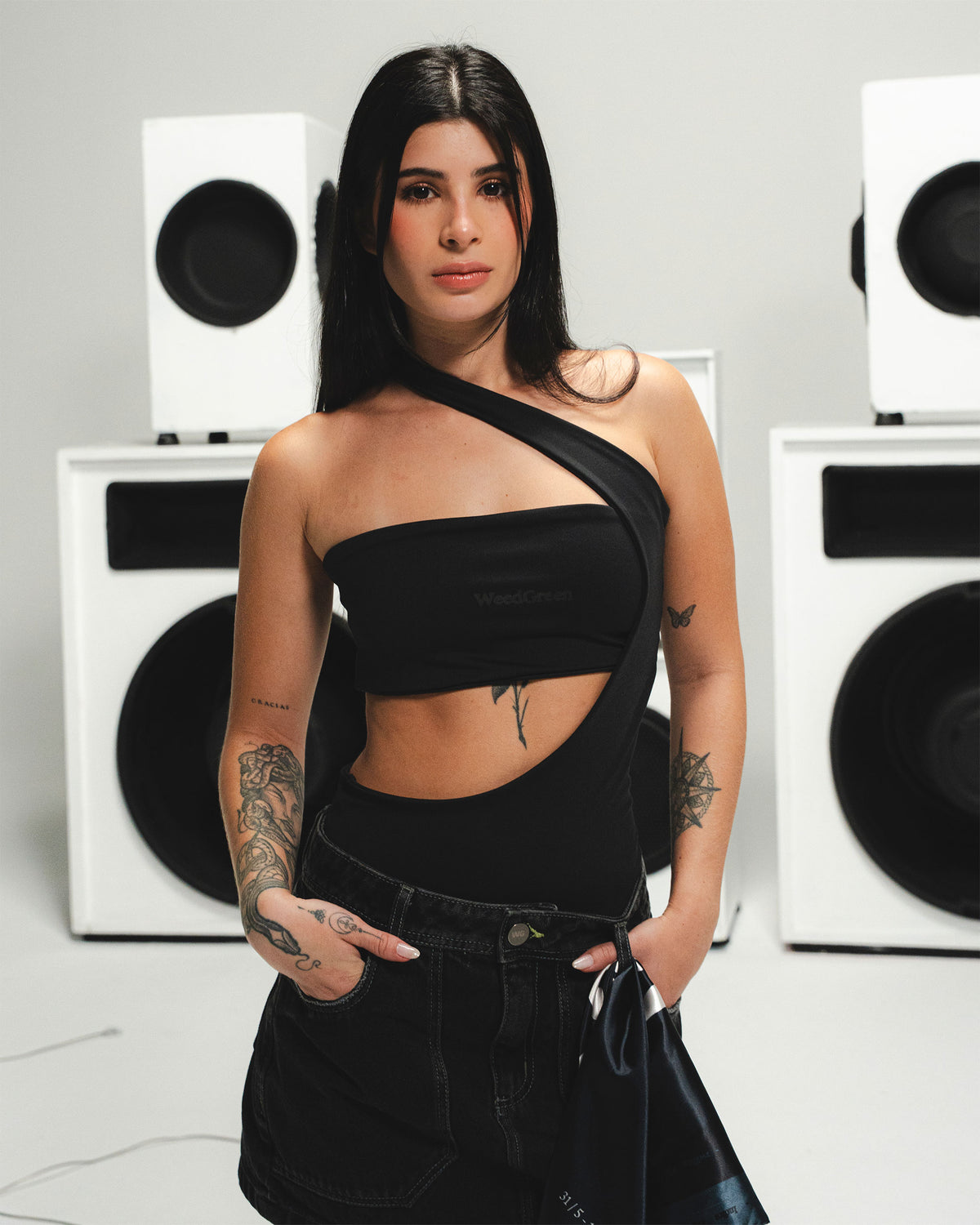 BODY  SUIT HALO NEGRO