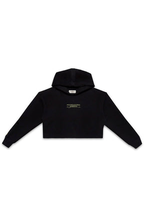 HOODIE CROP OVERSIZE LOTO NEGRO